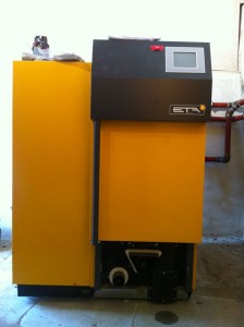 Eta Pellet Boiler installed in outbuilding