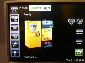 Touchscreen control on Eta Pe-K boiler